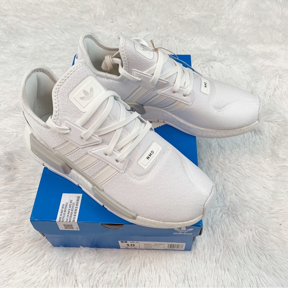 Adidas Men's NMD G1 shoes Cloud White / Grey One / Core Black athletic sneakers